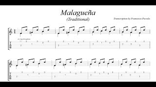 Spanish Guitar Flamenco  Malagueña Traditional FREE TAB [upl. by Halyk]