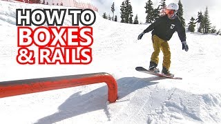 How To Ride Long Boxes amp Rails  Snowboard Tips [upl. by Nylannej]