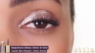 3 Ways To Apply Glitter amp Glow Liquid Eyeshadow  Stila Cosmetics [upl. by Aleece931]