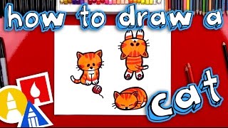 How To Draw A Cartoon Cat [upl. by Nipahc352]