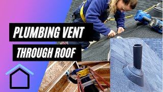 Vent Plumbing Through Roof  Pipe Boot Install  DIY Plumbing [upl. by Annola393]