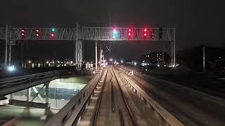 Long Island Railroad LIRR M3 Front Window Night Ride Penn Station to Douglaston [upl. by Ahsimal]