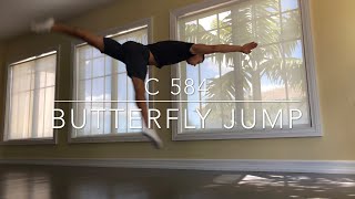 How to Butterfly jump  Tutorial  aerobic gymnastics [upl. by Suiratnod444]