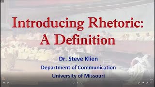 Introduction to Rhetoric A Definition [upl. by Marthe950]