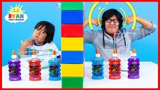 Twin Telepathy Slime Challenge Ryan vs Daddy [upl. by Yoshi]