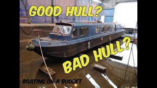 Dry docking checking the hull and blacking of our DIY project narrowboat Boating on a Budget Ep6 [upl. by Jacenta579]