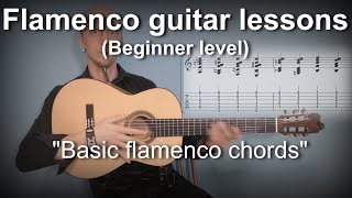 Flamenco guitar lessons  Beginner level  Basic Flamenco chords [upl. by Faux]