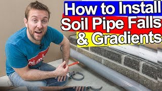 SOIL PIPE INSTALL  HOW TO CALCULATE FALL GRADIENT [upl. by Moreland]