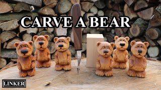 How to Carve a Bear Full Woodcarving Tutorial [upl. by Nyladnar]