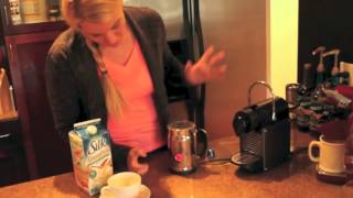 Nespresso Aeroccino Plus Frother Review Frothing Almond Milk [upl. by Aramaj279]